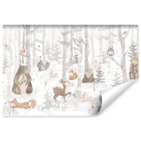 Papier Peint Intissé Photo Pour Chambre Enfants ANIMAUX Forêt 270cm x 180cm