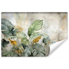 Papier Peint Intissé Photo Pour Chambre FEUILLES Tropicales Nature 135cm x 90cm