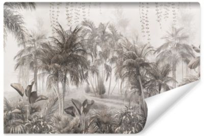 Papier Peint Intissé Photo Pour Chambre JUNGLE Plantes Tropicales 360cm x 240cm