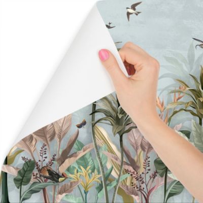 Papier Peint Intissé Photo Pour Chambre PLANTES Oiseaux Papillons 90cm x 60cm