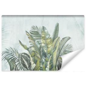 Papier Peint Intissé Photo Pour Salon FEUILLES Exotiques Plantes Tropicales 135cm x 90cm