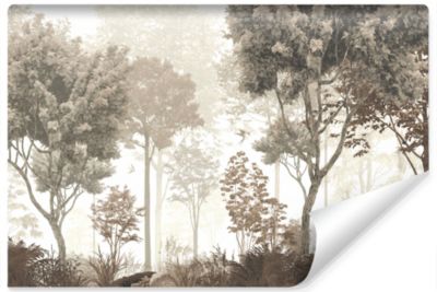Papier Peint Intissé Photo Pour Salon FORÊT Arbres Nature Rétro 400cm x 280cm