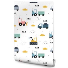 Papier Peint Intissé Pour Chambre D'Enfant VEHICULES Nuages