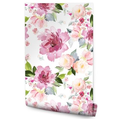 Papier Peint Intissé Pour La Chambre FLEURS Pivoines Colorées Plantes Nature