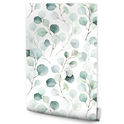 Papier Peint Intissé Pour Salon FEUILLES Nature Aquarelle