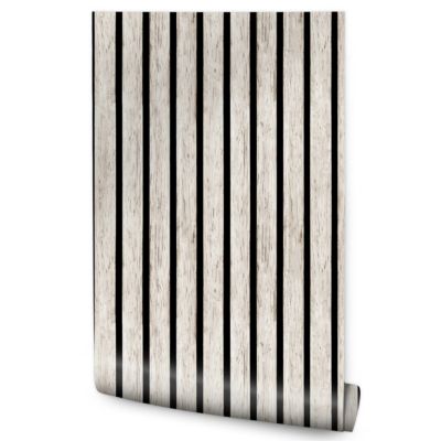 Papier Peint Intissé Pour Salon PLANCHES Lamelle Bois Imitation 3D