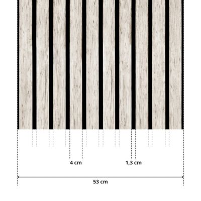Papier Peint Intissé Pour Salon PLANCHES Lamelle Bois Imitation 3D