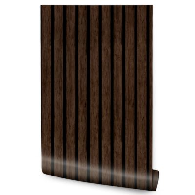 Papier Peint Intissé Pour Salon PLANCHES Lamelles Bois Imitation 3D 53cm x 300cm
