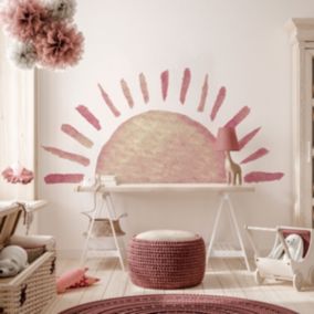 Papier peint intissé pré-encollé fresques géantes - COUCHER DE SOLEIL ROSE - 60x75cm