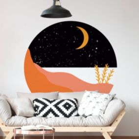 Papier peint intissé pré-encollé fresques géantes - ROND BORD DE MER NOIR - 120x120cm