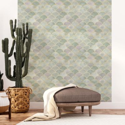 Papier peint intissé pré-encollé - ORNEMENTS CHIC VERT - 1 rouleau de 300x60cm