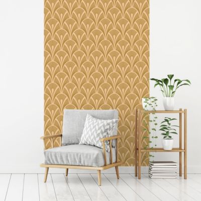 Papier peint intissé pré-encollé - SCANDINAVE ART DÉCO BEIGE - 1 rouleau de 300x60cm