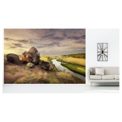 Papier peint intissé STONE ALONE 400 x 270 cm (LxH) - Tapisserie murale panoramique XXL, Made in France par Scenolia