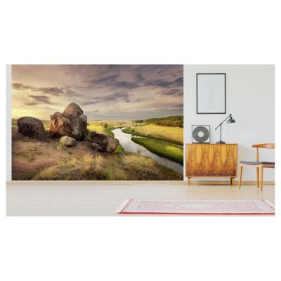 Papier peint intissé STONE ALONE 400 x 270 cm (LxH) - Tapisserie murale panoramique XXL, Made in France par Scenolia