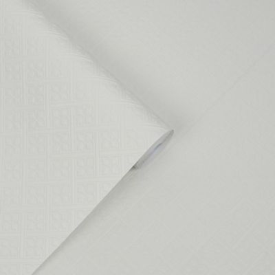 Papier peint intissé à peindre Mr.Jones imprimé géométrique en relief blanc L.1000 x l.52cm Laura Ashley