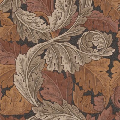 Papier peint intissé Ancanthus burnt imprimé feuillage orange L.1000 x l.52cm William Morris