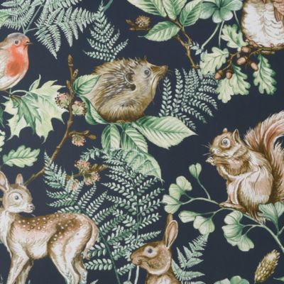 Papier peint intissé Animaux de la Forêt L.1000 x l.53cm bleu vert, bleu, marron