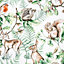 Papier peint intissé Animaux de la Forêt L.1000 x l.53cm vert, marron