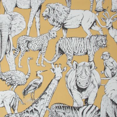 Papier peint intissé Animaux Jungle L.1000 x l.53cm Jaune