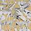 Papier peint intissé Animaux Jungle L.1000 x l.53cm Jaune