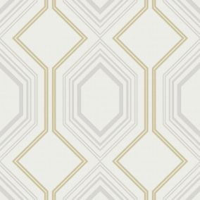 Papier peint Intissé Art Deco L.1005 x l.52cm Ivoire