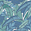 Papier peint intissé Arthouse bananier bleu et vert