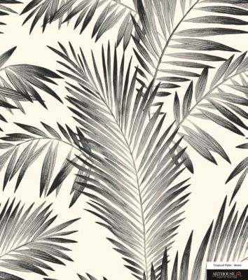 Papier Peint intissé Arthouse Tropical noir et crème L.100,5 x l.53 cm