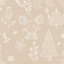 Papier peint intissé Babyland 2 Lutece mat et satiné enfant, animaux beige, blanc l.1005 x l.53 cm