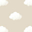 Papier peint intissé Babyland 2 Lutece mat et satiné enfant, nuage beige l.1005 x l.53 cm