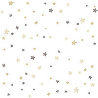 Papier peint intissé Babyland 2 Lutece mat et satiné petites étoiles beige, gris, blanc l.1005 x l.53 cm