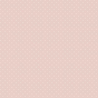 Papier peint intissé Babyland 2 Lutece mat et satiné petits pois blanc rose l.1005 x l.53 cm