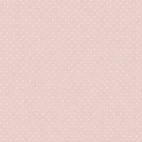 Papier peint intissé Babyland 2 Lutece mat et satiné petits pois blanc rose l.1005 x l.53 cm