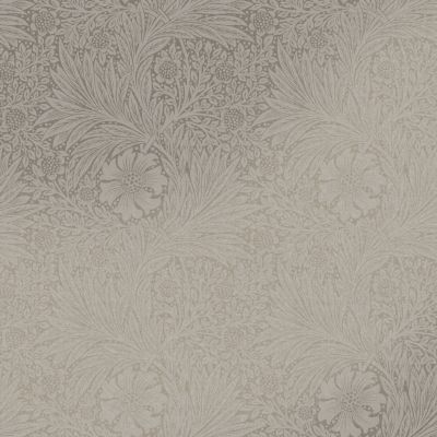 Papier peint intissé effet métallique Marigold fibrous imprimé fleurs brun, beige L.1000 x l.52cm William Morris