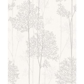 Papier Peint intissé Eternal Mica vinyle Expansé L.1005 x l.52cm gris doux rosé