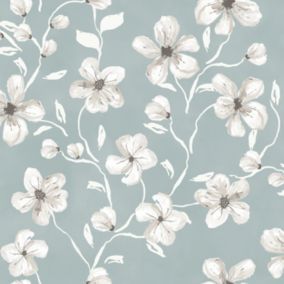 Papier Peint Intissé Fleurs Sophie L.1005 x l.52cm gris
