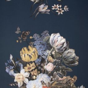 Papier peint intissé Floral Tableau de maître L.1005 x l.52cm multicolore noir