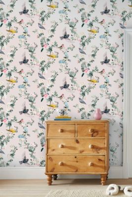 Papier peint intissé Handford garden imprimé oiseaux multicouleurs L.1000 x l.52cm Joules