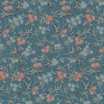 Papier peint intissé Heritage fleurs bleu, or, rouge l.1005 x l.53cm Lutèce