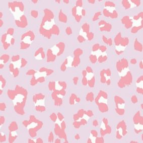 Papier peint intissé imprimé léopard rose L.1000 x l.52cm Envy