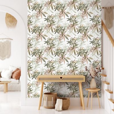 Papier peint intissé imprimé tropical vert, beige L.1001 x l.53cm Ugèpa