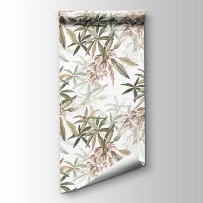Papier peint intissé imprimé tropical vert, beige L.1001 x l.53cm Ugèpa
