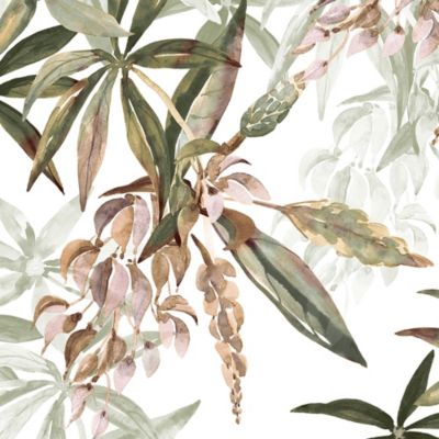 Papier peint intissé imprimé tropical vert, beige L.1001 x l.53cm Ugèpa