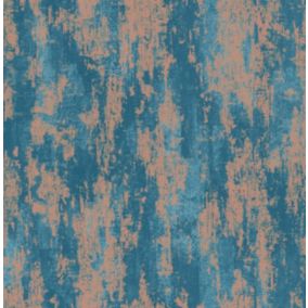 Papier Peint intissé Industrial métallique L.1005 x l.52cm turquoise