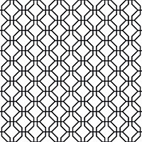 Papier peint intissé Jardin Secret Lutece mat et satiné hexagone blanc, noir l.1000 x l.53 cm