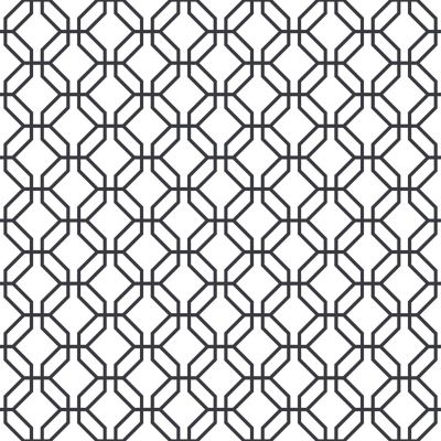 Papier peint intissé Jardin Secret Lutece mat et satiné hexagone blanc, noir l.1000 x l.53 cm