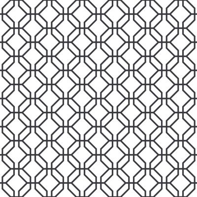 Papier peint intissé Jardin Secret Lutece mat et satiné hexagone blanc, noir l.1000 x l.53 cm