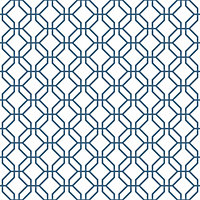 Papier peint intissé Jardin Secret Lutece mat et satiné hexagone bleu, blanc l.1000 x l.53 cm