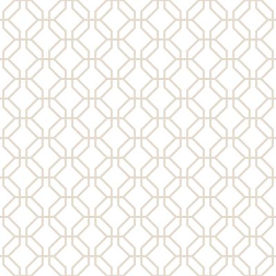 Papier peint intissé Jardin Secret Lutece mat et satiné hexagone ecru, crème, beige l.1000 x l.53 cm