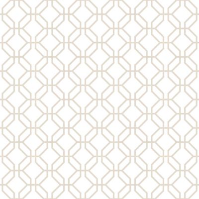 Papier peint intissé Jardin Secret Lutece mat et satiné hexagone ecru, crème, beige l.1000 x l.53 cm