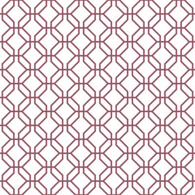 Papier peint intissé Jardin Secret Lutece mat et satiné hexagone rouge, blanc l.1000 x l.53 cm